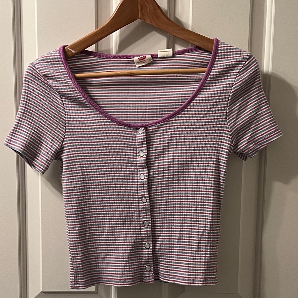 Levi's - Striped Button Up Shirt / Size XS